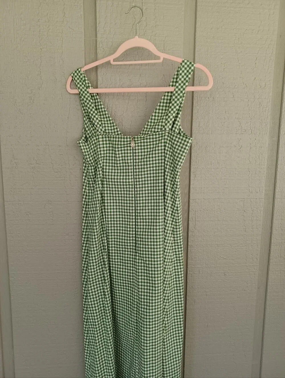 Kate Spade Mini Gingham Bow Midi Dress Size 4 Cotton Blend V Neck Sleeveless